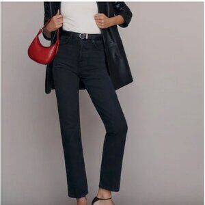 Reformation Cynthia High Rise Straight Jeans - Color: Black - Size 27